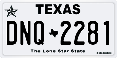 TX license plate DNQ2281