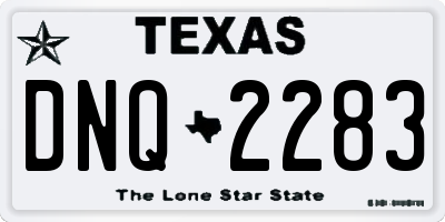TX license plate DNQ2283