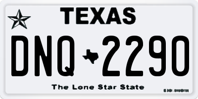 TX license plate DNQ2290