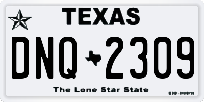 TX license plate DNQ2309