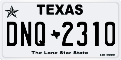 TX license plate DNQ2310