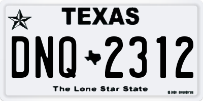 TX license plate DNQ2312