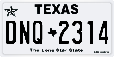 TX license plate DNQ2314