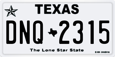 TX license plate DNQ2315