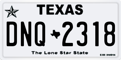 TX license plate DNQ2318