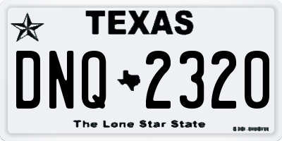 TX license plate DNQ2320