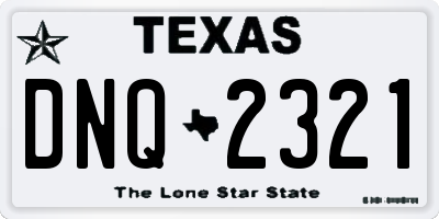 TX license plate DNQ2321