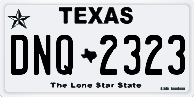 TX license plate DNQ2323