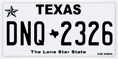 TX license plate DNQ2326