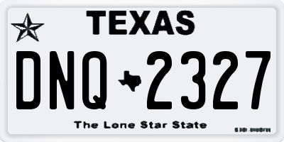 TX license plate DNQ2327