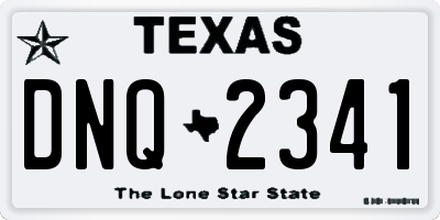 TX license plate DNQ2341