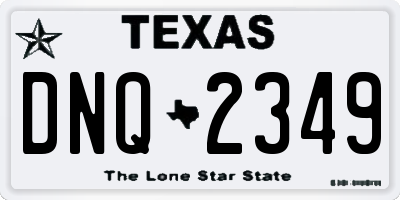 TX license plate DNQ2349