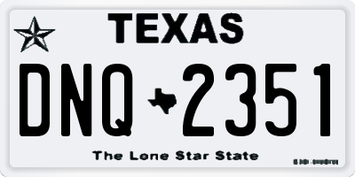 TX license plate DNQ2351