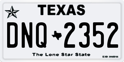 TX license plate DNQ2352