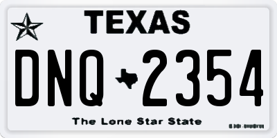TX license plate DNQ2354