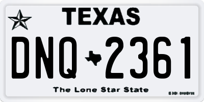 TX license plate DNQ2361