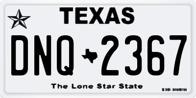 TX license plate DNQ2367
