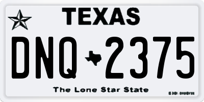 TX license plate DNQ2375