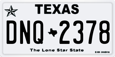 TX license plate DNQ2378