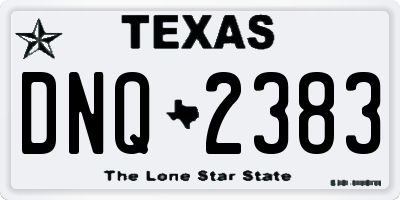 TX license plate DNQ2383