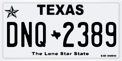 TX license plate DNQ2389