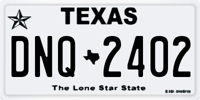 TX license plate DNQ2402