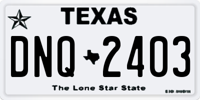 TX license plate DNQ2403