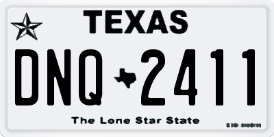 TX license plate DNQ2411
