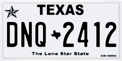 TX license plate DNQ2412