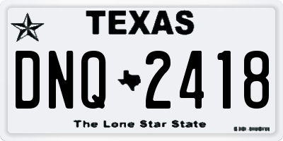 TX license plate DNQ2418