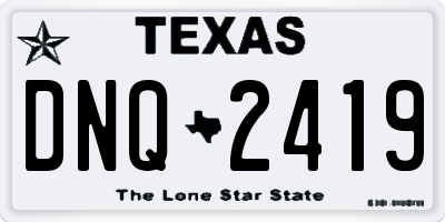 TX license plate DNQ2419