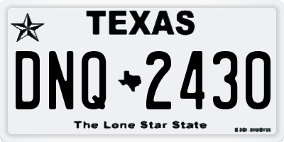 TX license plate DNQ2430