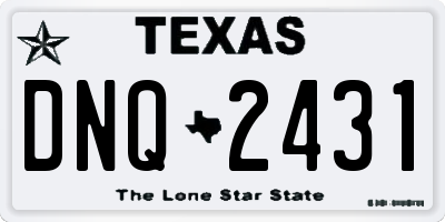 TX license plate DNQ2431