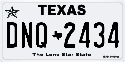 TX license plate DNQ2434