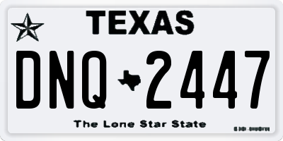 TX license plate DNQ2447