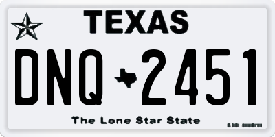 TX license plate DNQ2451