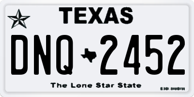 TX license plate DNQ2452