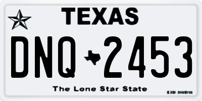 TX license plate DNQ2453