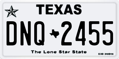 TX license plate DNQ2455