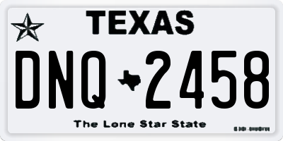 TX license plate DNQ2458