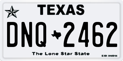 TX license plate DNQ2462