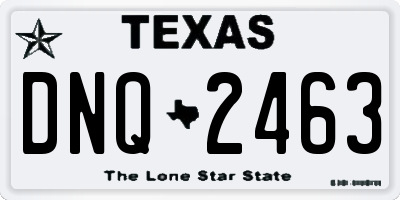 TX license plate DNQ2463
