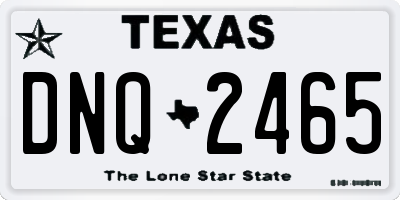 TX license plate DNQ2465