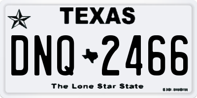 TX license plate DNQ2466