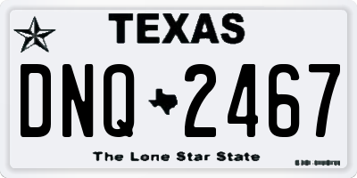 TX license plate DNQ2467