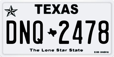 TX license plate DNQ2478