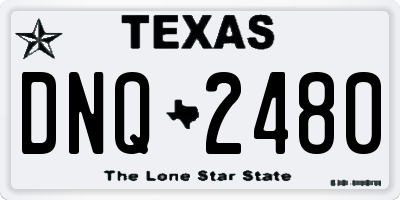 TX license plate DNQ2480