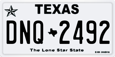 TX license plate DNQ2492