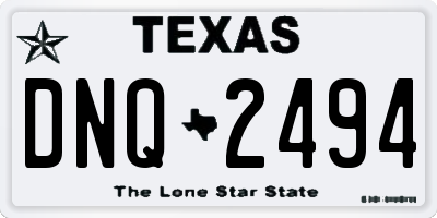 TX license plate DNQ2494