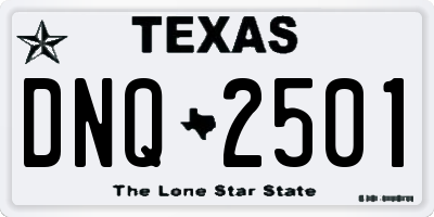 TX license plate DNQ2501